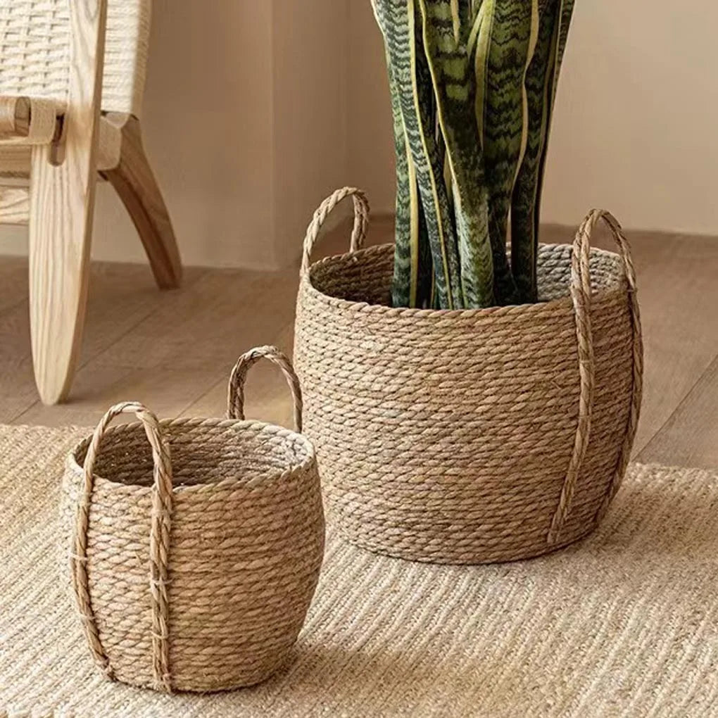 Rattan Woven Flowerpot Straw