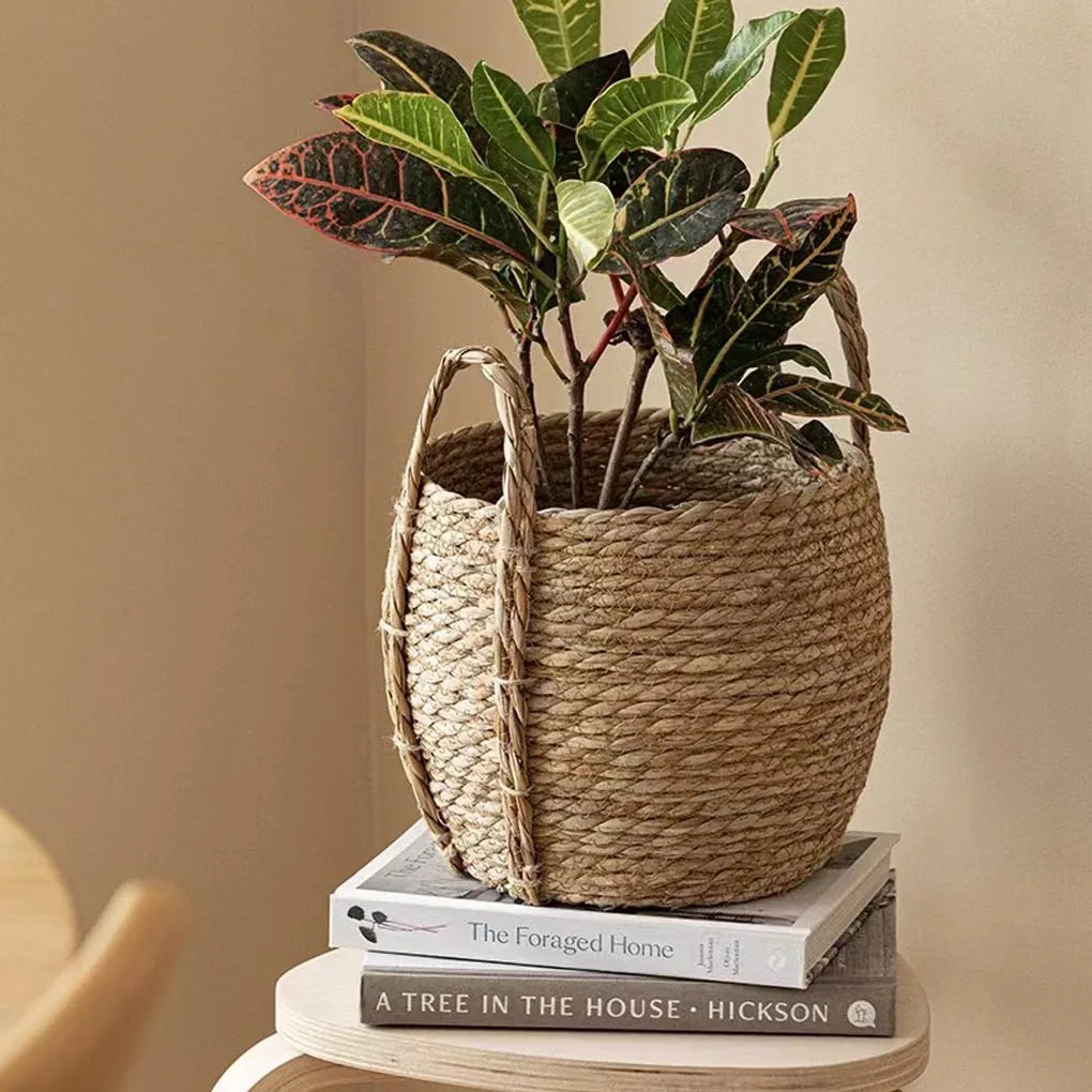 Rattan Woven Flowerpot Straw