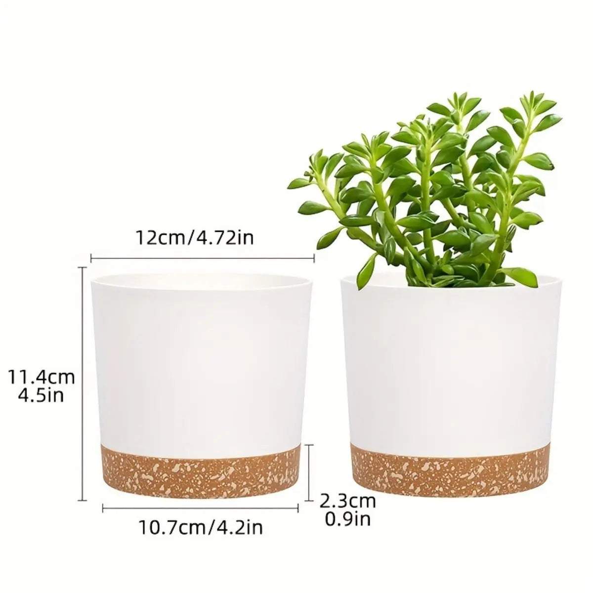 Four White Flowerpots