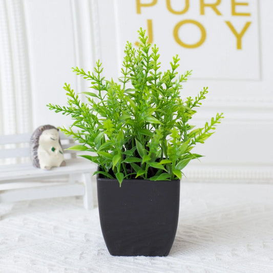 One Fake Plant Black Pot